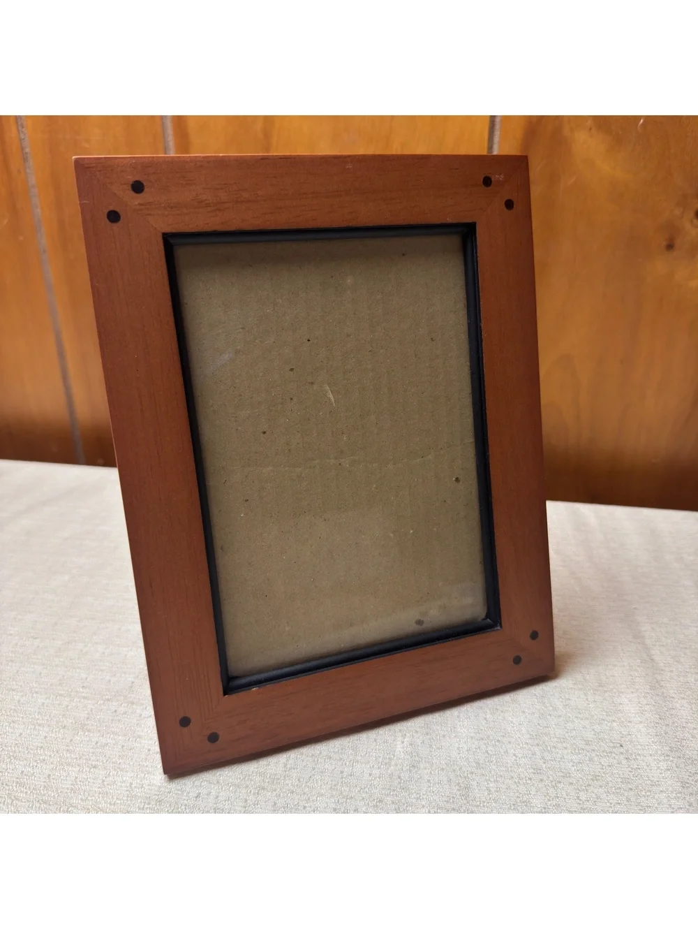 Fetco Shaker Wood 5x7 Picture Frame Brown Black Accent Tabletop Wall Frame